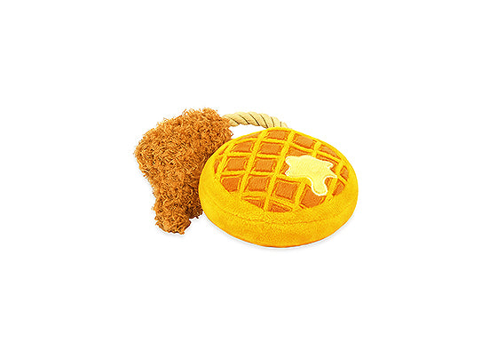 P.L.A.Y. Barking Brunch MINI Plush Dog toys, Chicken and Woofles (mini sized)