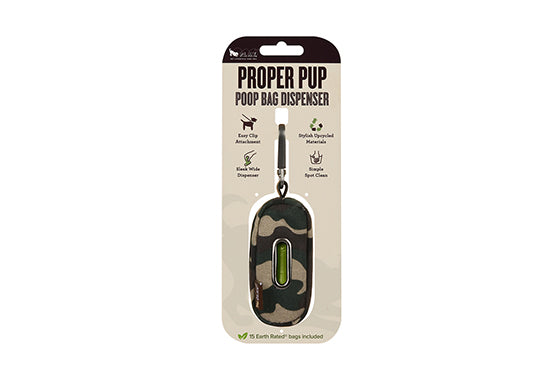 Proper Pup Poop Bag Dispenser, Camo Green by P.L.A.Y.