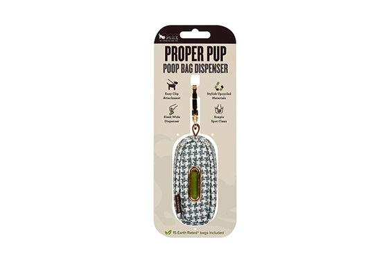 Proper Pup Poop Bag Dispenser, Houndstooth Blue/White by P.L.A.Y.