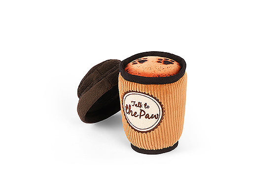 P.L.A.Y. Pup Cup Cafe Squeaky Plush Dog toys, Doggo's Java