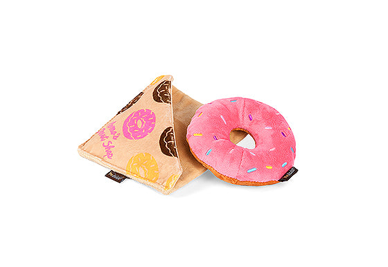 Squeaky donut hot sale dog toy