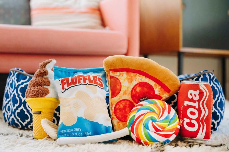 Snack Attack! Pizza, Ice Cream and Lollipop Dog Toy Set - P.L.A.Y.
