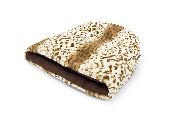 Snuggle Beds for Dogs and Cats: Leopard Brown