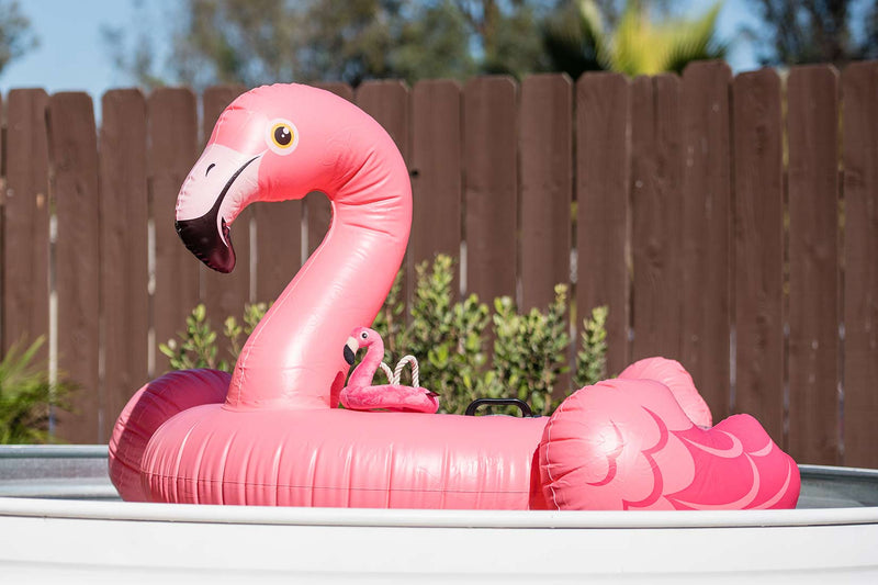 Tropical Paradise Squeaky Plush Dog toys, Flamingo Float