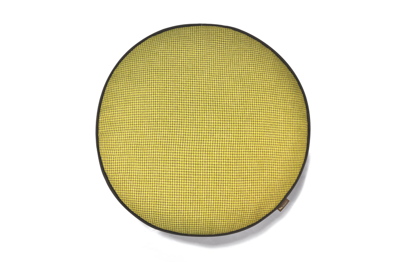 [Pre-order]Round Bed: Houndstooth Buttercup Yellow