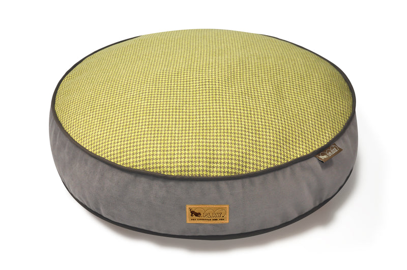 [Pre-order]Round Bed: Houndstooth Buttercup Yellow