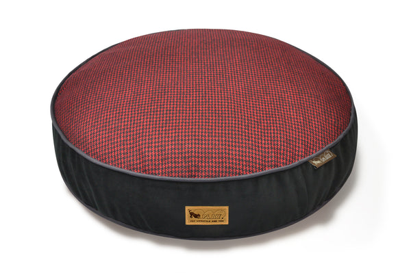 [Pre-order]Round Bed: Houndstooth Cayenne Red