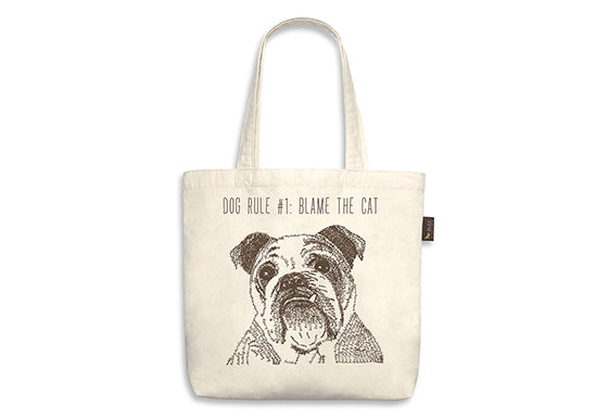 PLAY Best in Show Tote - Bulldog - DOG RULE #1 BLAME THE CAT