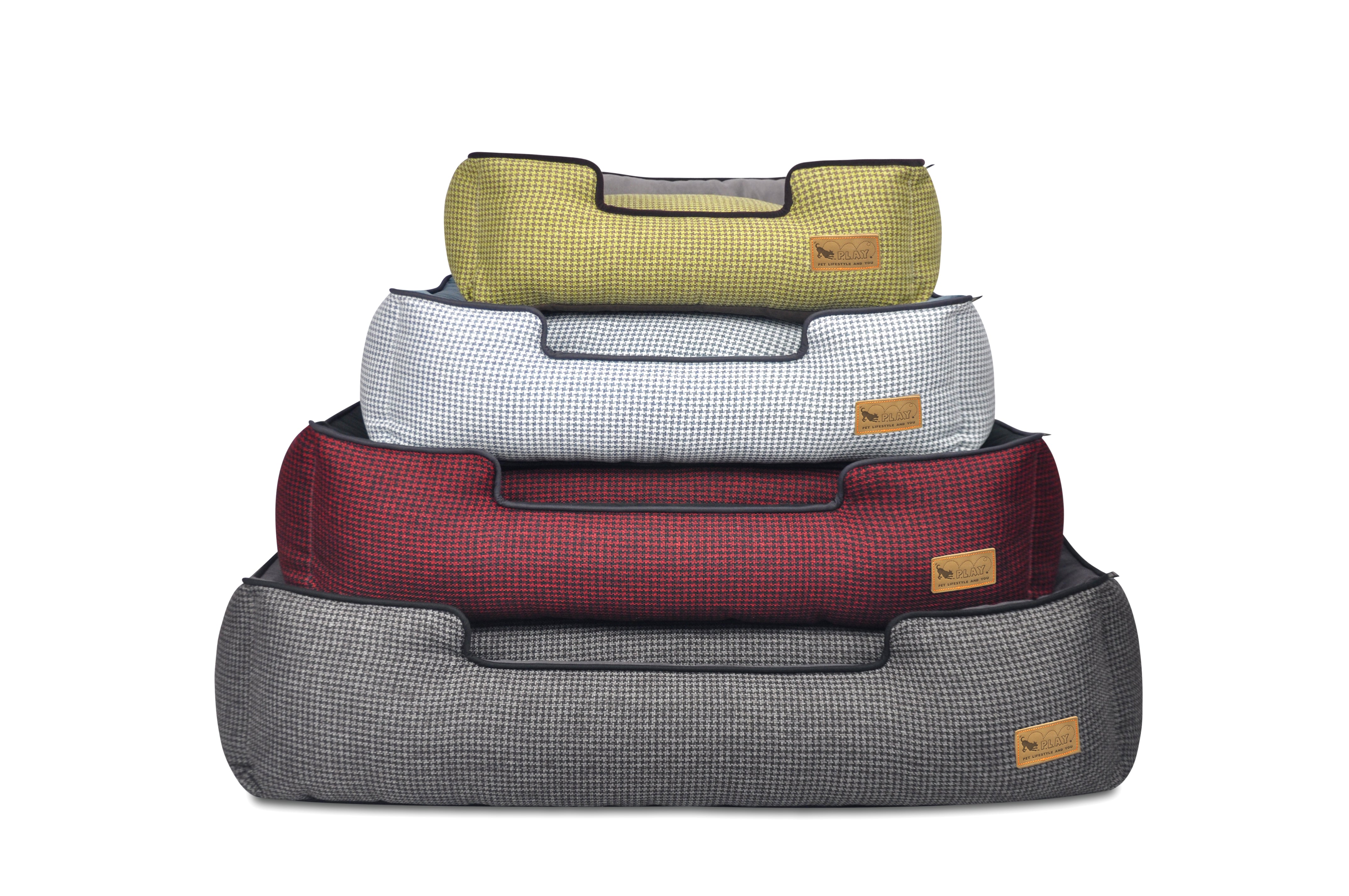 [Pre-order]Lounge Dog Bed: Houndstooth Shadow Grey