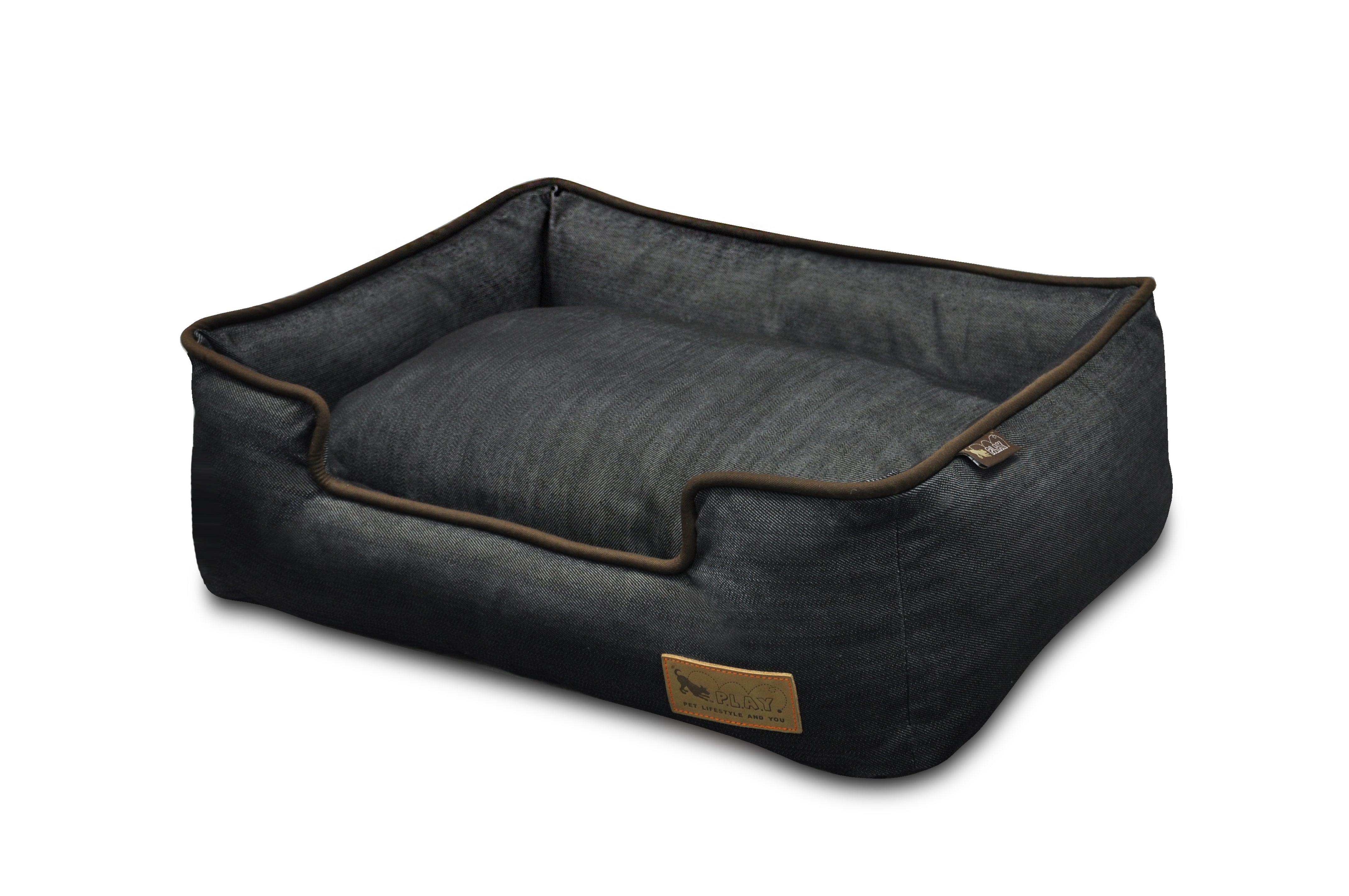 [Pre-order]Lounge Dog Bed: Urban Denim MedievalBlue/Chocolate