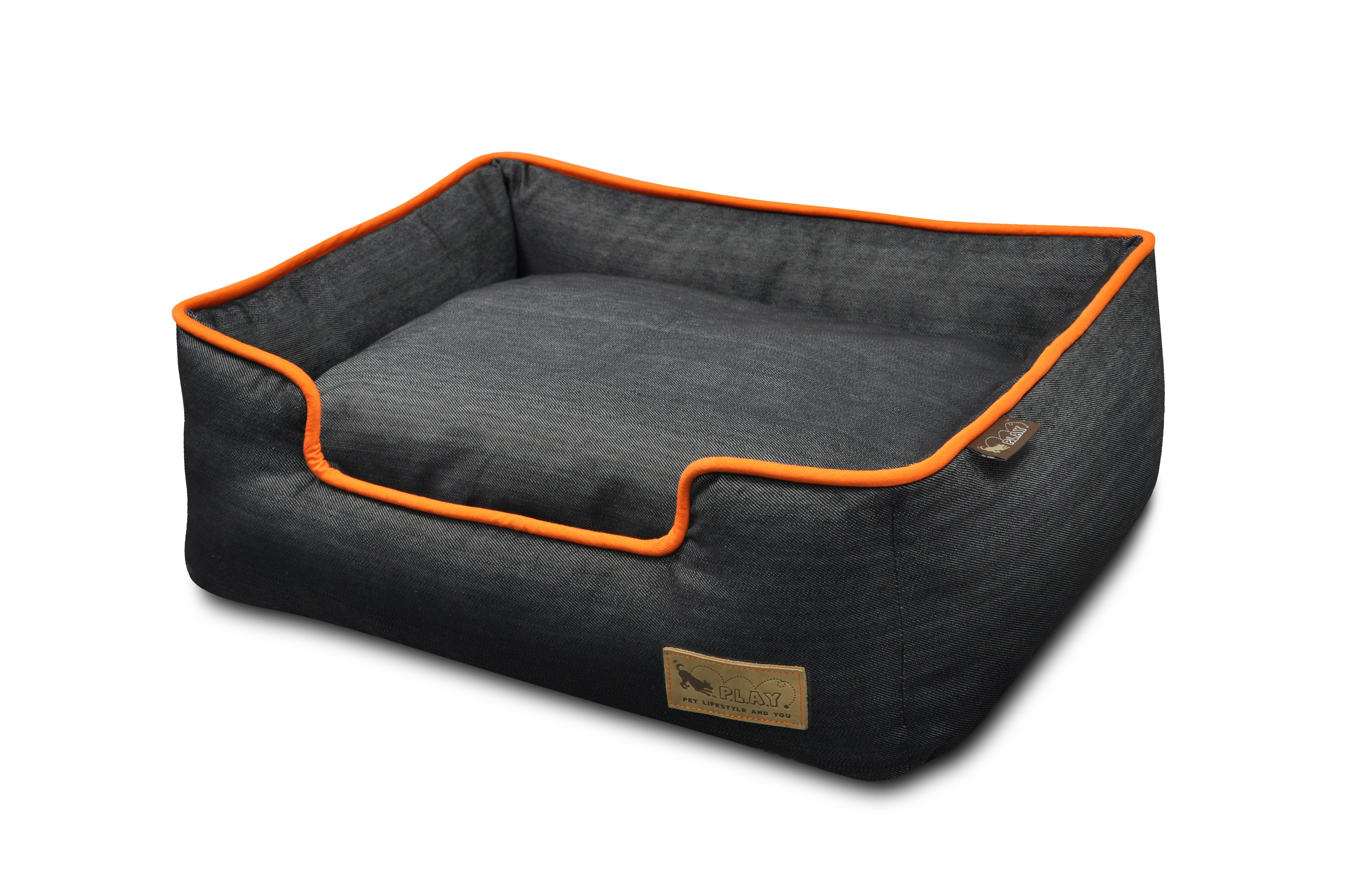 [Pre-order]Lounge Dog Bed: Urban Denim Medieval Blue / Mandarin