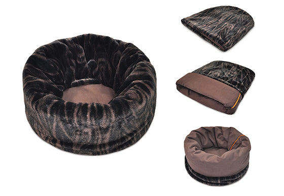 PLAY Snuggle Bed Truffle Brown for Dogs and Cats
