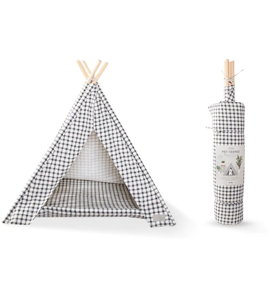 Canvas Tee Pee for Dogs and Cats: Painted Gingham