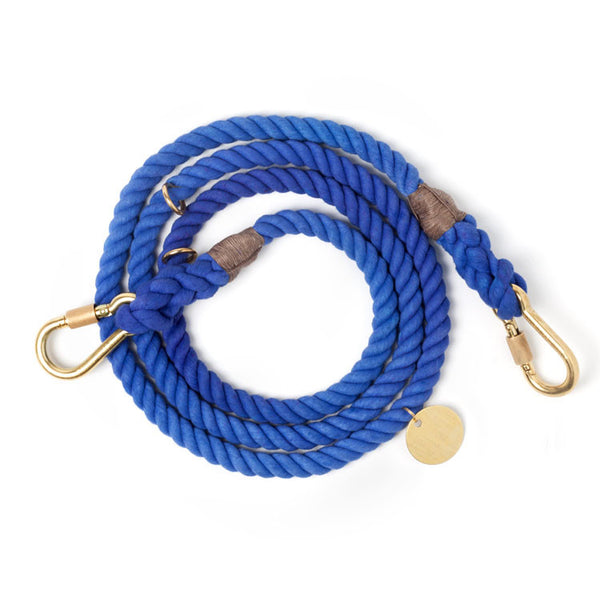 Adjustable Rope Leash, Periwinkle solid ombre