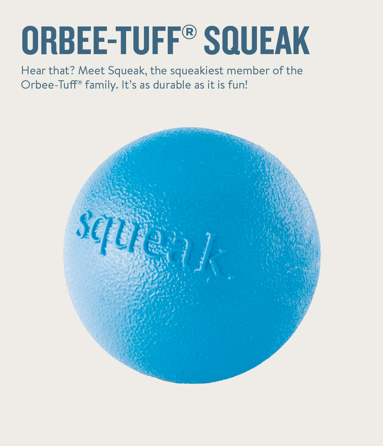 Dog Toy, Orbee-Tuff Squeak Ball, Blue