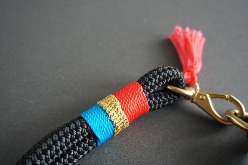 Rugged Wrist Dog Collar and Leash in LolaBarksdale Rope with Tassel