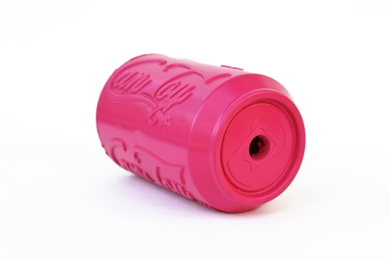 Natural Rubber Treat Dispenser Can Toy, Pink for Puppies