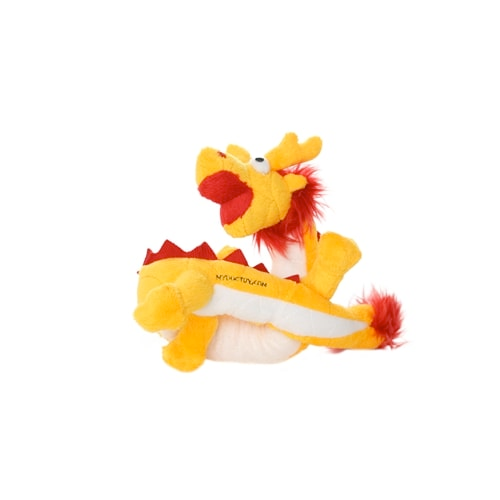 Mighty Dragon Dog Squeaky Toy, Gold Dragon (mini and regular size)