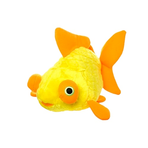 Mighty Ocean Dog Squeaky Toy, Gideon the Goldfish (mini and regular size)