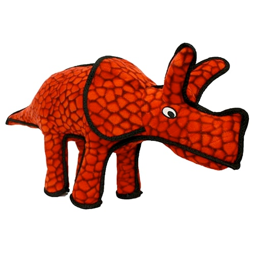 Tuffy Dinosaur Dog Tug and Fetch Toys, Triceratops