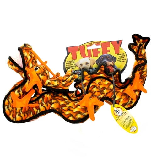Tuffy Dragon Dog Squeaky Toys, Orange