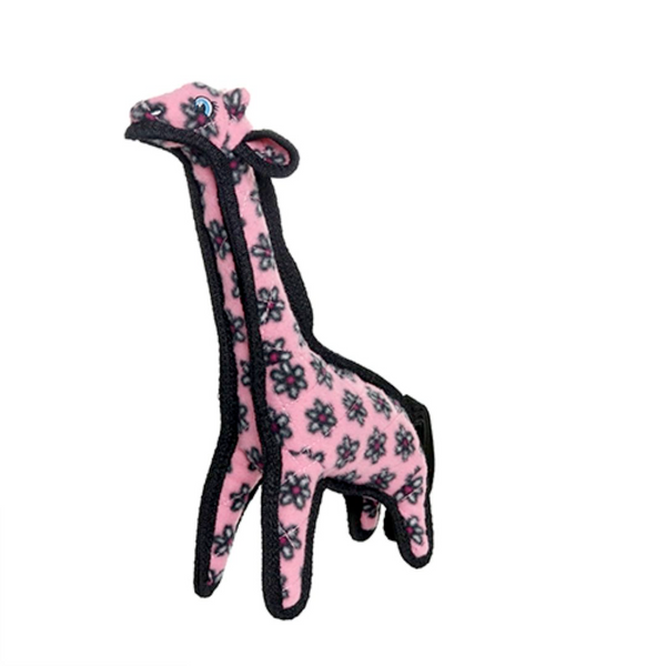 Tuffy Zoo Dog Squeaky Toys, Pink Giraffe (mini and regular size)