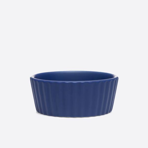 Ripple Dog Food and Water Ceramic Bowl, Royal Blue