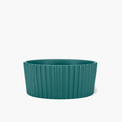 Ripple Dog Food and Water Ceramic Bowl, Teal