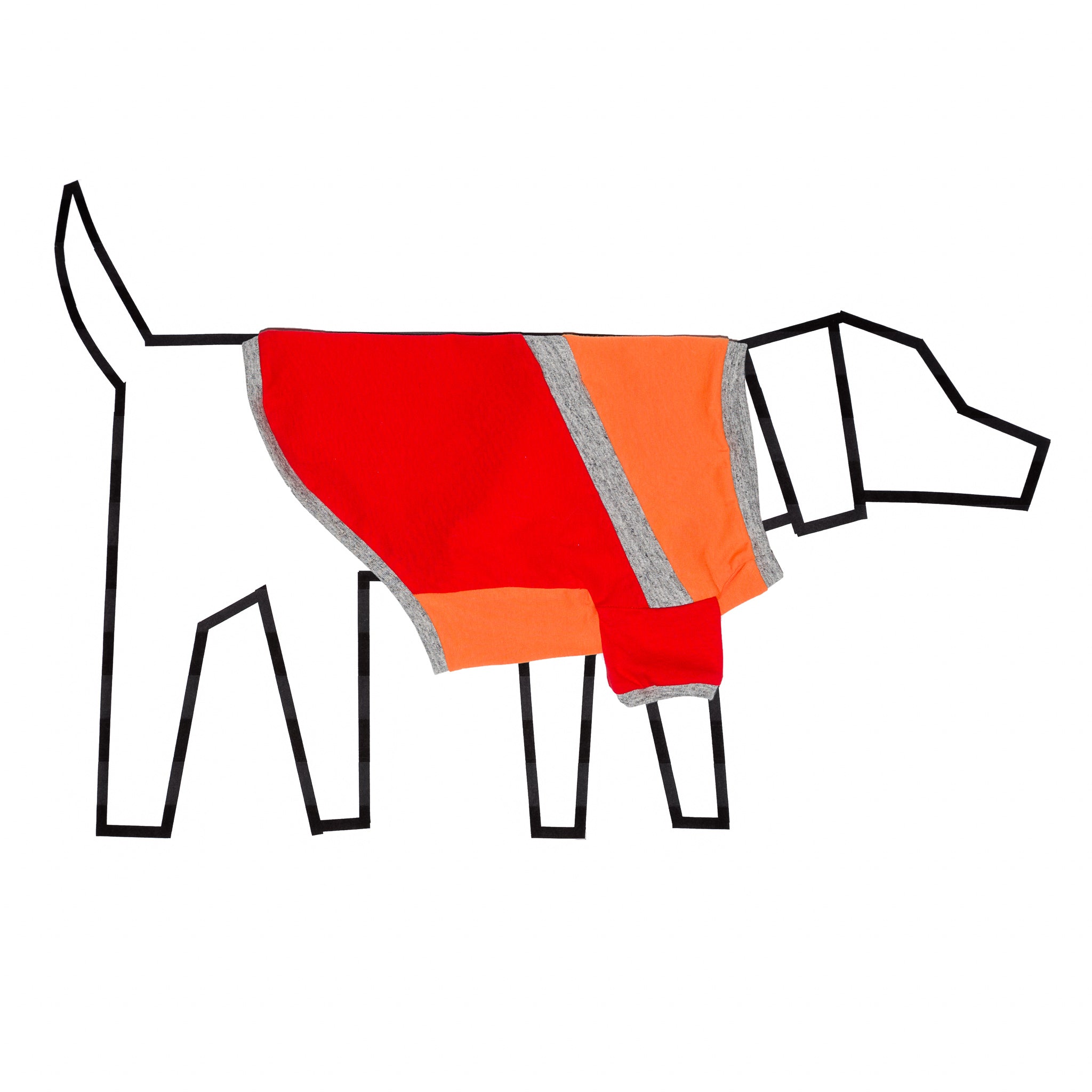 Ware of the Dog Diagonal Stripe Dog t shirt Orange Red