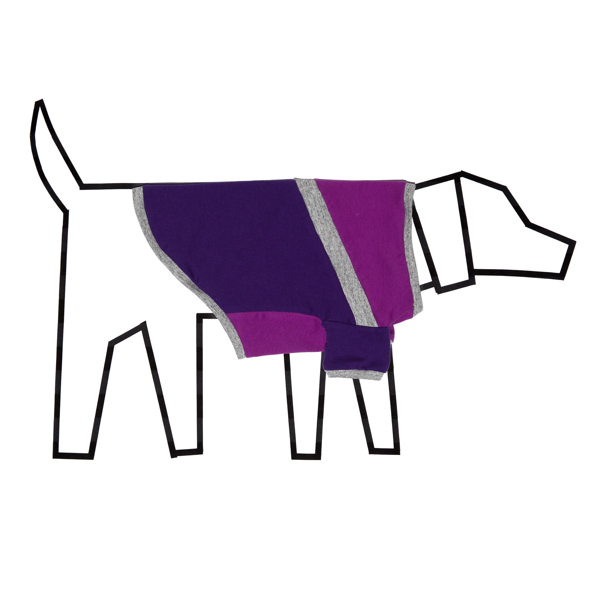 Ware of the Dog Diagonal Stripe Dog t shirt Purple Purple