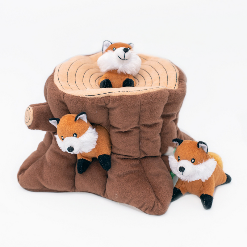 Burrow Fox Stump, Sniff 'n Search Squeaky Dog Toy