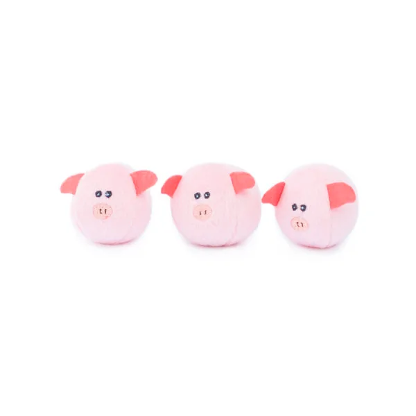Zippy Burrow Sniff 'n Search Squeaky Dog Toy, Pig Barn with Bubble Babiez