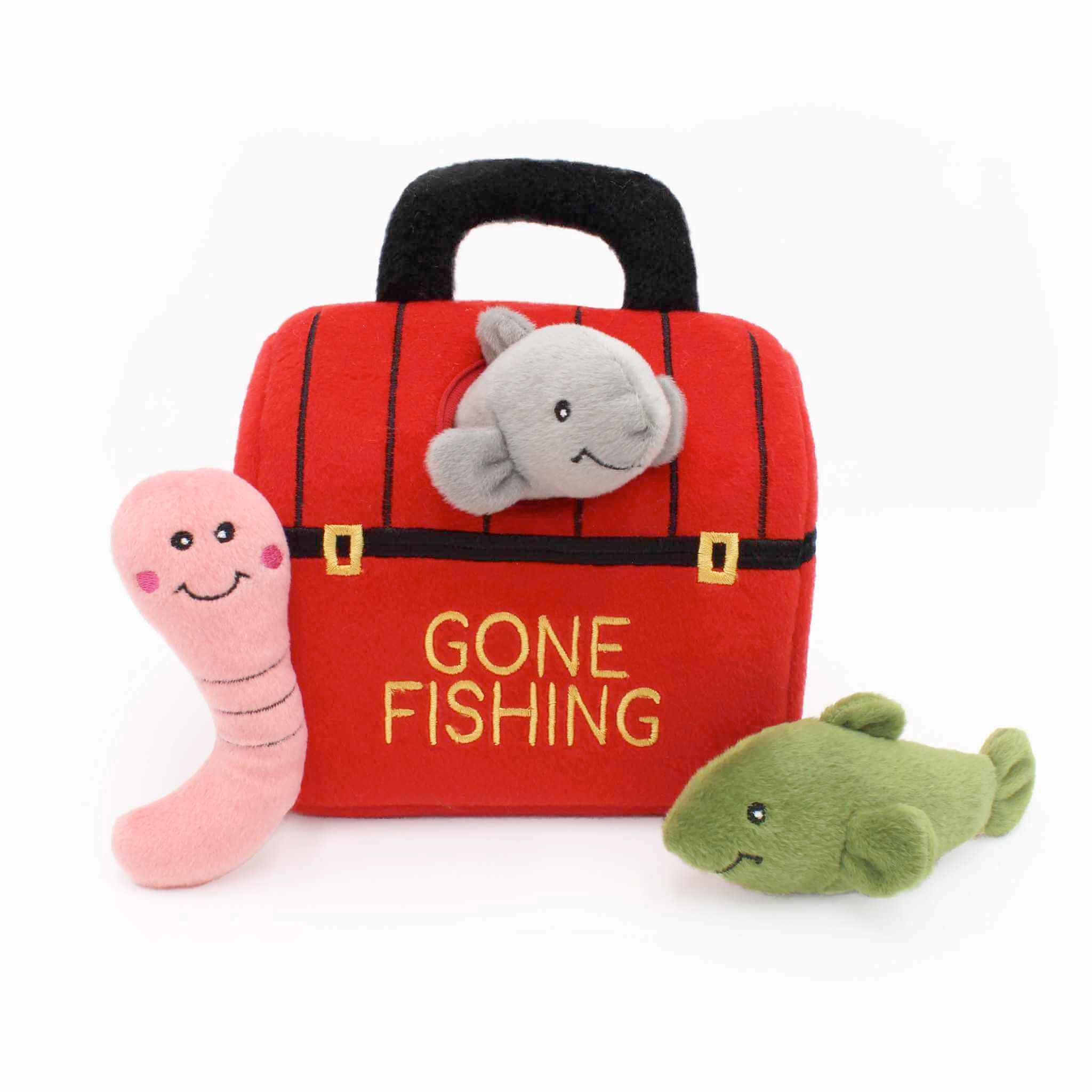 Zippy Burrow Sniff 'n Search Squeaky Dog Toy, Tackle Box
