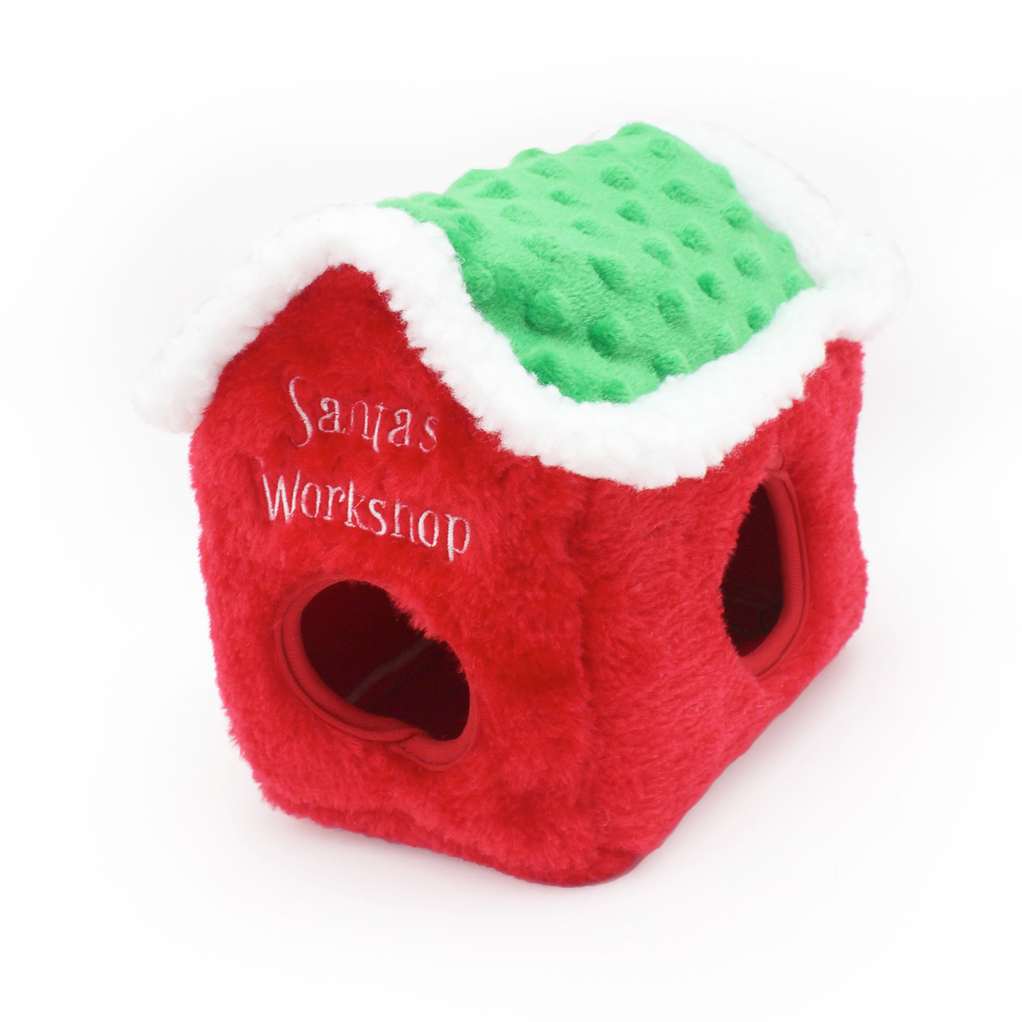 Zippy Holiday Burrow Sniff 'n Search Squeaky Dog Toy, Santa's Workshop