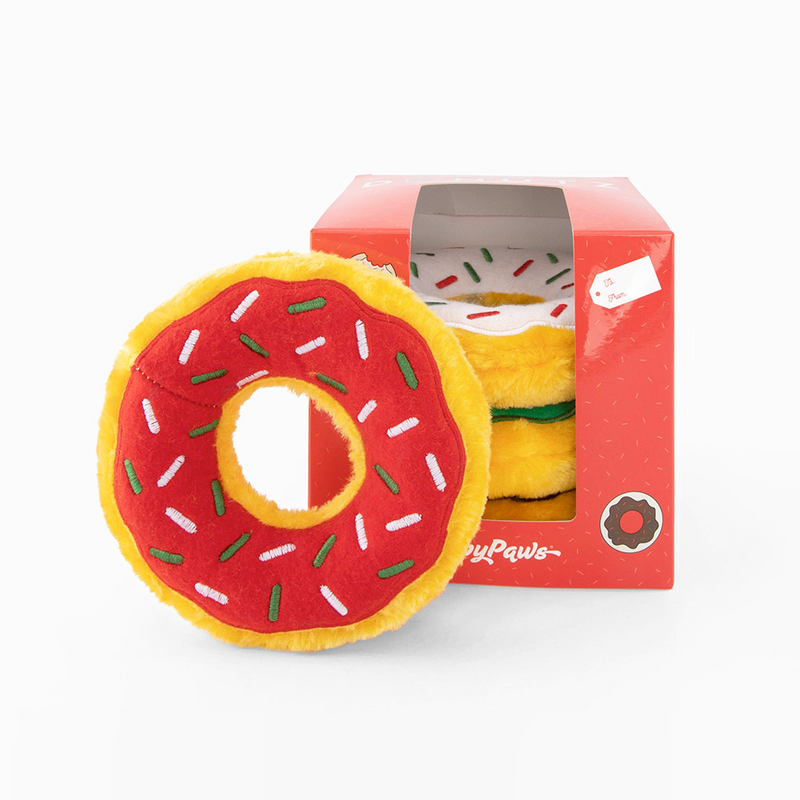 Zippy Squeaky Dog Toy, Donutz Holiday Gift Box