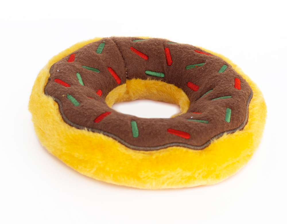 Zippy Squeaky Dog Toy, Donutz Gingerbread