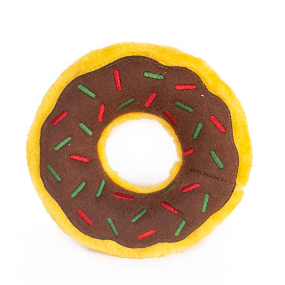 Zippy Squeaky Dog Toy, Donutz Gingerbread