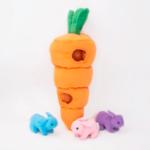 Easter Burrow Sniff 'n Search Squeaky Dog Toy, Easter Carrot