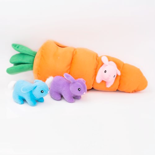 Easter Burrow Sniff 'n Search Squeaky Dog Toy, Easter Carrot