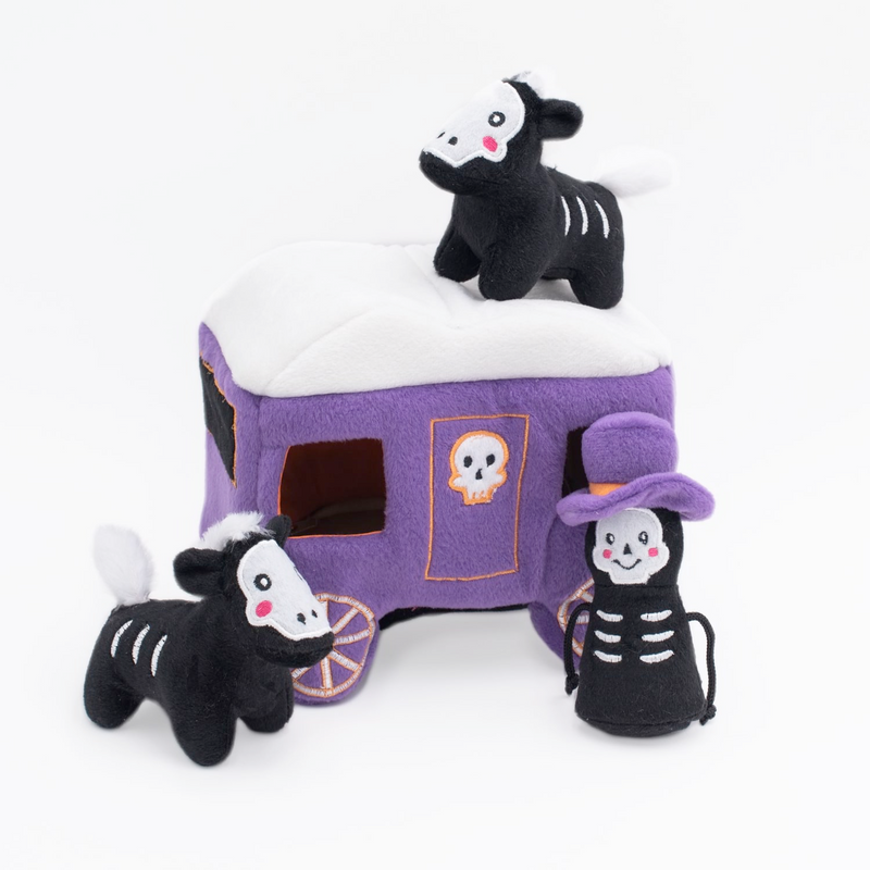 Halloween Burrow Sniff 'n Search Squeaky Dog Toy, Haunted Carriage