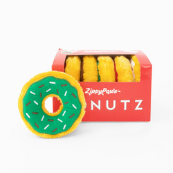 Zippy Squeaky Dog Toy, Miniz Donutz Holiday Gift Box