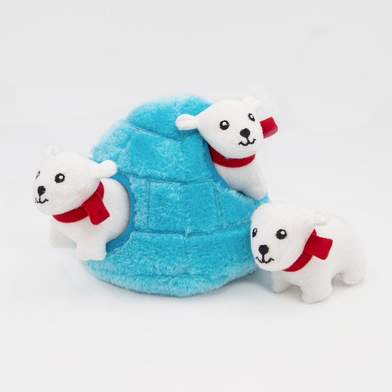 Burrow Polar Bear Igloo, Sniff 'n Search Squeaky Dog Toy
