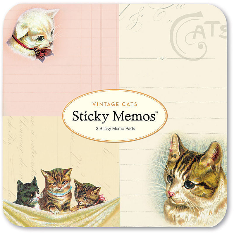 Stationery: Cavallini Vintage Cats Sticky Memo