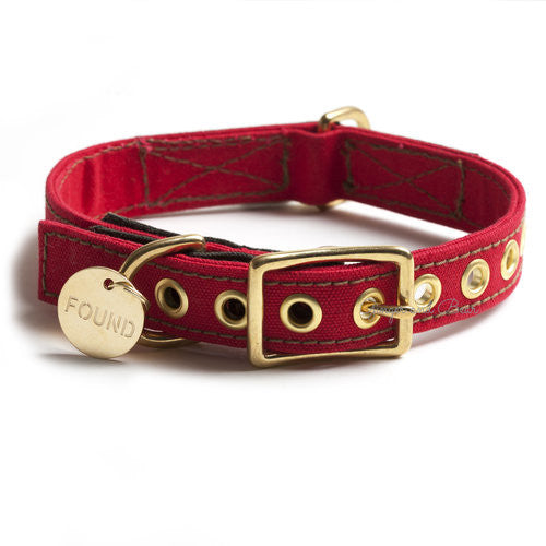 Cotton Canvas Collar, Holiday Red