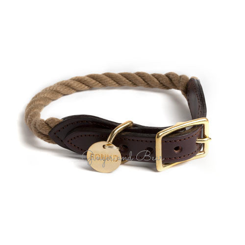 Rope and Leather Collar, Natural