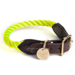 Found My Animal Nylon Adjustable Rope leash Neon Yellow for Dogs