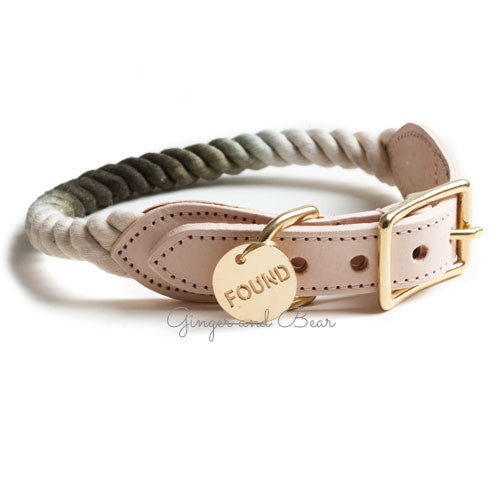Rope and Leather Collar, Olive