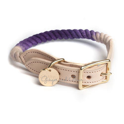 Rope and Leather Collar, Purple