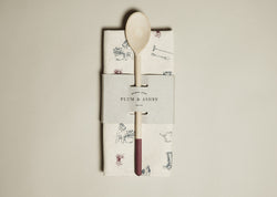 Tea towel and Wooden Spoon Gift Set: Bertie gardening print